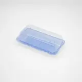 ST-1-006 | PET Sushi Trays with Lids, Blue/Black Bases with Clear Lids, 100 sets